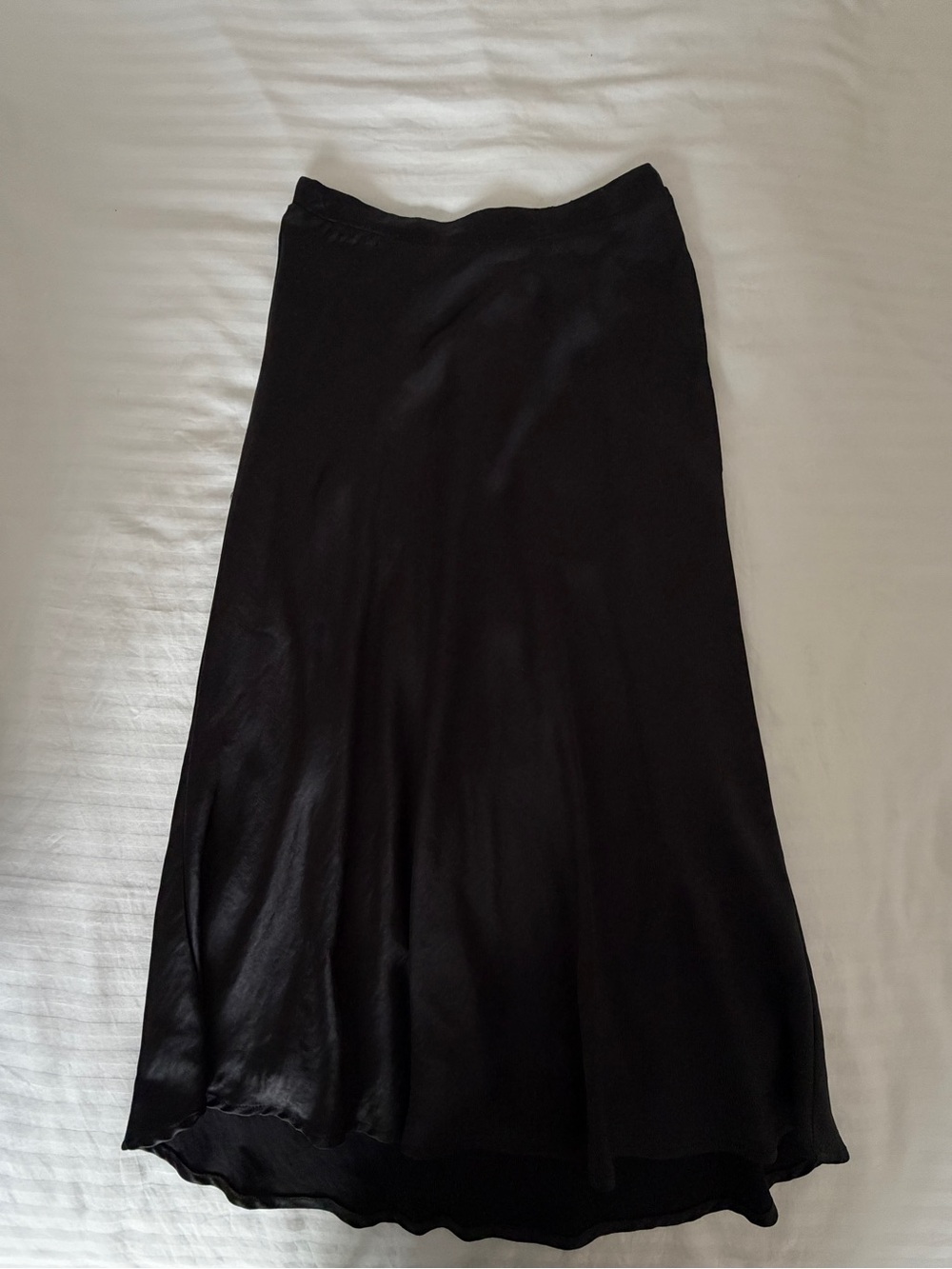 OAK + FORT Black Satin Maxi Slip Skirt